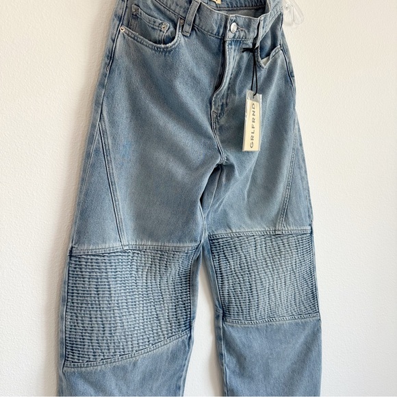 Mariah Wide Leg Racer Jean In Coast Highway Grlfrnd Color: Coast Highway - Picture 10 of 16